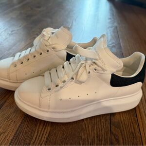 Alexander McQueen White Sneakers with Black Heel